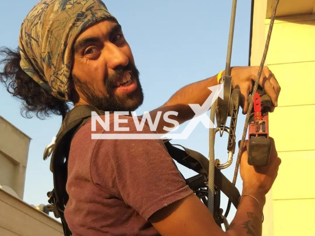 Photo shows rock climber Dariush (Hossein) Shahravi, who was arrested by Iranian police on Nov. 1, 2022, undated photo. He was transferred to a prison in Tehran, Iran. Note: Picture is private (@mahboobeshahravi/Newsflash)