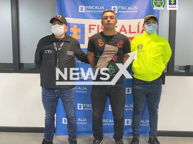 Photo shows Anderson Johan Pineda Penaranda (middle), undated. He allegedly killed Sergio Ivan Salazar Diaz in Cucuta, Norte de Santander, Colombia. Note: Photo is from the Office of the Attorney General of Colombia (Fiscalia Colombia/Newsflash)