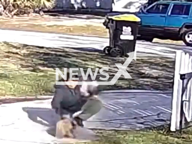 Suspect, 49-year-old Sherry Comer, steals two dogs in Lakeland, Florida, in undated footage. The suspect was arrested on Thursday, Jan. 19, 2023. Note: Picture is a screenshot from a video (Polk County Sheriff's Office/Newsflash)