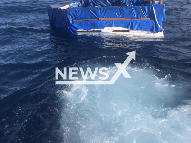 The picture shows the migrant vessel approximately 50 miles southwest of Key West, Florida, on Sunday, Jan. 22, 2023. The people were repatriated to Cuba on the same day. Note: Photo from emergency services (U.S. Coast Guard/Newsflash)