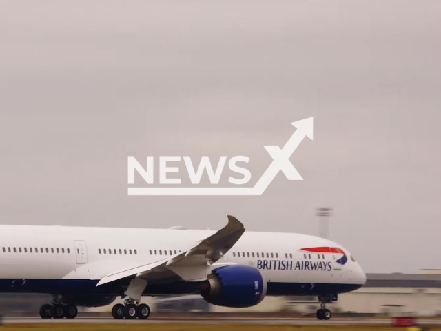 Picture shows a British Airways aircraft,  undated.  A British Airways aircraft from London, UK,  was forced to make an emergency landing at the aeroport as the fire alarm was triggered by smoke, at Catullo airport, in Verona, Italy,  on Monday, Jan.  23, 2023.
 
Note: Photo is a screenshot from a video. (Newsflash)