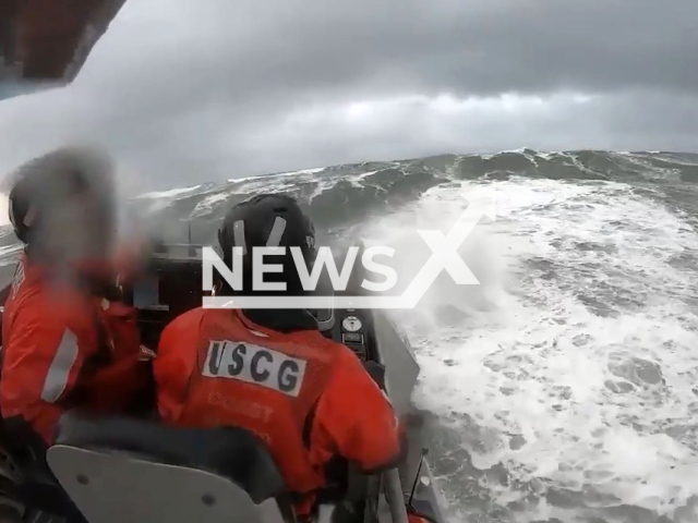 U.S. Coast Guard Station Cape Disappointment surf crew recently tackle the waves off Long Beach, Washington, in undated footage. Coast Guard Station Cape Disappointment is the largest United States Coast Guard search and rescue station on the Northwest Coast, with 50 crewmembers assigned. Note: Picture is screenshot from a video. (U.S. Coast Guard/Newsflash)