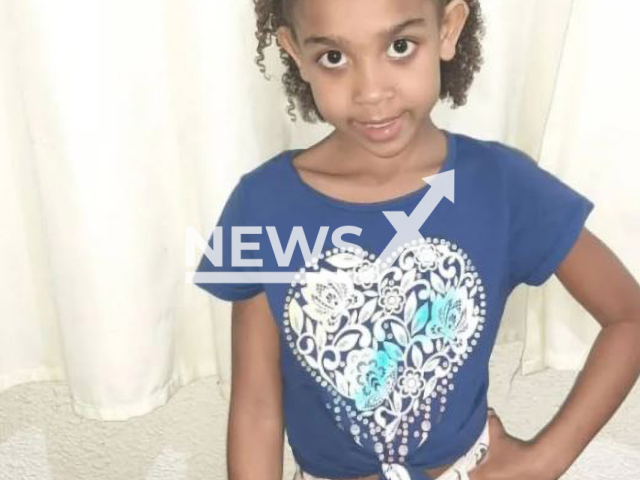 Rafaelly da Rocha Vieira, 10, poses in undated photo. She died after being shot on the eve of her birthday party, in  Sao Joao de Meriti, Brazil, on Wednesday,  Jan. 25, 2023.
Note: Private photo.  (Newsflash)