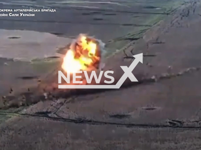 Ukrainian military destroys a group of Wagner contractors near Soledar in Ukraine in undated footage.
The footage released by the 45th separate artillery brigade of Ukraine on Friday, Jan. 27, 2023. Note: Picture is screenshot from video. (@ZSU45OABr/Newsflash)