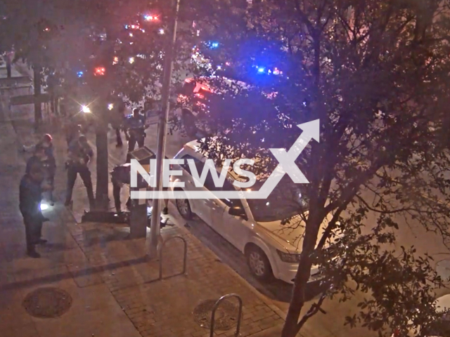 Picture shows the scene at the officer-involved shooting that occurred in Austin, Texas, on Sunday, Jan. 15, 2023. Police shot and killed the suspect, Anthony Marquis Franklin, 31. Note: Picture is screenshot from a video. (@AustinPolice/Newsflash)