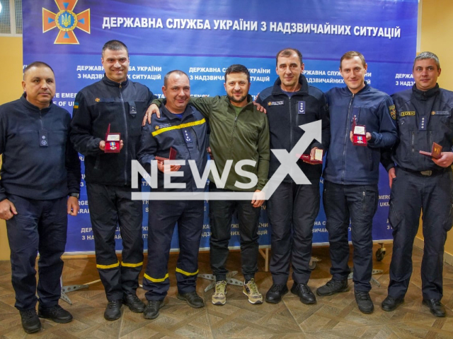 President of Ukraine Volodymyr Zelensky awarded staff of the DSNS with the Ordinance 'For Courage' of the III degree.
Note: Government photo(SES of Ukraine/Newsflash).