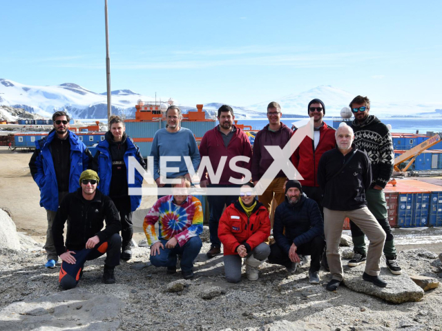 Image shows the Beyond EPICA oldest ice team, undated photo. They reached a dept of 808 metres in the Antarctic ice sheet. Note: Licensed content. (PNRA, IPEV/Newsflash)