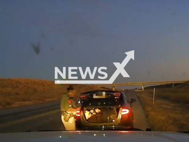 DPS trooper stops human smuggler during traffic stop in Val Verde County, Texas, on Monday, Jan. 23, 2023. Alireza Heidari, 29, was arrested. Note: Picture is a screenshot from a video (@TxDeptPublicSafety/Newsflash)