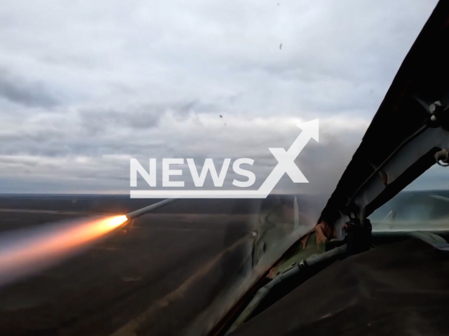 Russian Su-25s fly low at altitude and fire missiles on the Ukrainian military positions in Ukraine in undated footage. The footage released by the Russian MoD on Friday, Feb. 03, 2023.
Note: Picture is screenshot from video. (Ministry of Defense of Russia/Newsflash)