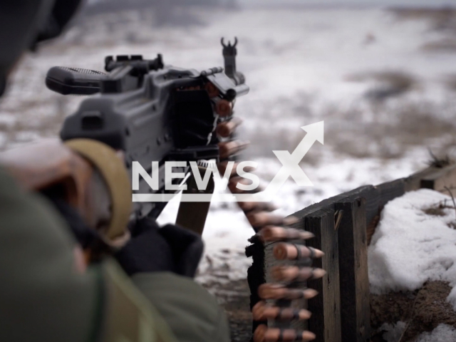 Russian soldiers practice shooting in Russian training grounds before being sent to the war zone in Ukraine in undated footage. 
The footage released by the Russian MoD on Friday, Feb. 03, 2023. Note: Picture is screenshot from video. (Ministry of Defense of Russia/Newsflash)