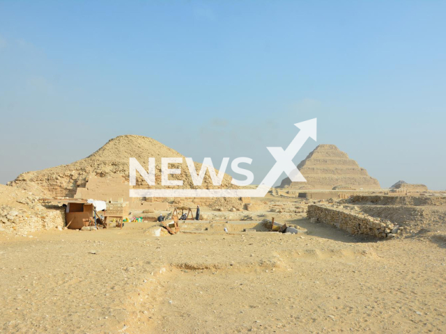 Image shows the Saqqara Saite Tombs Project excavation area, in Giza, Egypt, overlooking the pyramid of Unas and the step pyramid of Djoser facing north, undated photo. Researchers have discovered new insights into how ancient Egyptians embalmed the bodies of their dead. Note: Licensed content. (Saqqara Saite Tombs Project, University of Tuebingen, S. Beck/Newsflash)