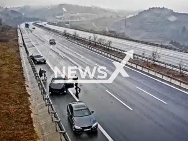 A vehicle collides with two others on a motorway in Bursa, Turkey, Sunday, Feb. 5, 2023. It is reported that four people died and seven people were injured as a result of the incident. Note: Picture is a screenshot from a video (Newsflash)