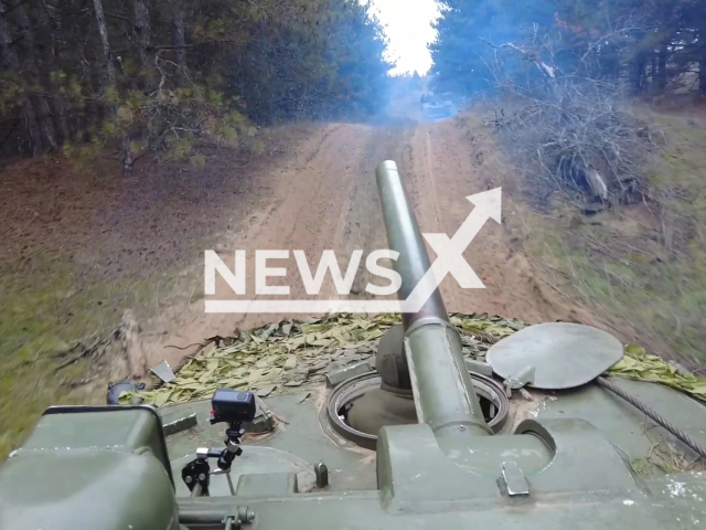 Picture shows Russian self-propelled artillery guns "Nona" in Ukraine in undated footage. The footage released by the Russian MoD on Monday, Feb. 06, 2023. Note: Picture is a screenshot from a video (Ministry of Defense of Russia/Newsflash)