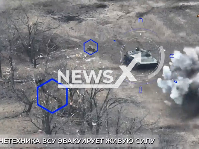 DPR tankers hit the position of the Ukrainian soldiers in Ukraine in undated footage. The footage released by the People's Militia of the DPR on Sunday, Feb. 05, 2023.
Note: Picture is a screenshot from a video (@nm_dnr/Newsflash)