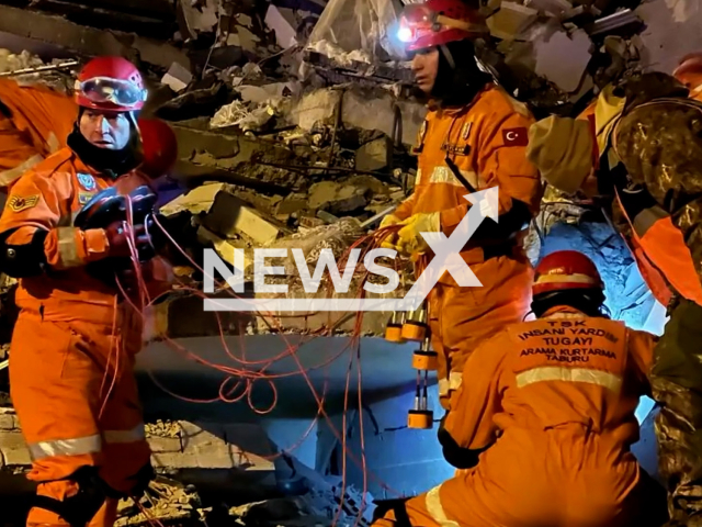 The Humanitarian Aid Brigade of our Turkish Armed Forces continues its search and rescue efforts in Malatya, Turkey, in undated footage. Thousands of people have been left injured as a result of the earthquakes. Note: Picture is screenshot from a video. (@tcsavunma/Newsflash)