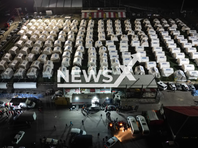 Photo shows a tent city in Kahramanmaras, Turkey, undated. A tent city was erected in Kahramanmaras following two major earthquakes in the province on Monday, Feb. 6, 2023. Note: Photo is from the Disaster and Emergency Management Presidency (@AFADBaskanlik/Newsflash)