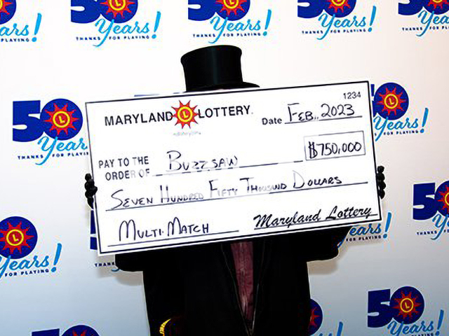 Image shows the lucky winner identified as Buzzsaw from the community of Elkridge, in Howard County, Maryland, USA, undated photo. He won USD 750,000 (GBP 617,467) on the lottery in February 2023. Note: Licensed content. (Maryland Lottery/Newsflash)