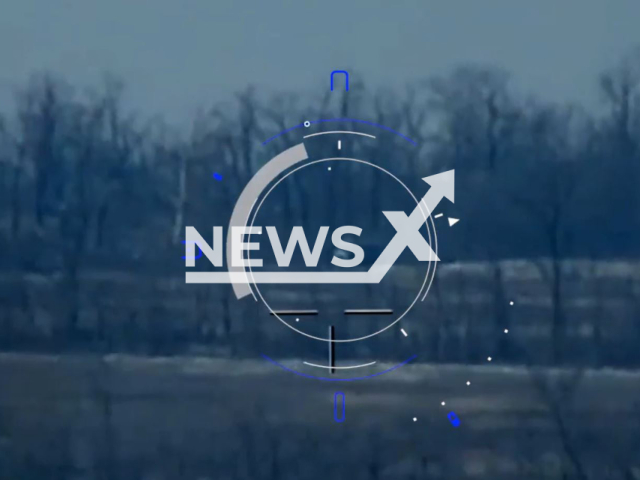 DPR troops aim at the transport of the Ukrainian UAV group using ATGM in Ukraine in undated footage. The footage was released by the People's Militia of the DPR on Tuesday, Feb. 14, 2022.Note: Picture is screenshot from a video. (@nm_dnr/Newsflash)