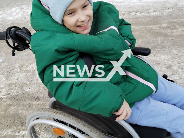 Photo shows Ekaterina Mikhailova, undated. The wheelchair of Ekaterina Mikhailova, a 10-year-old girl suffering from cerebral palsy, was stolen before police found it and returned it to the family in Beryozovsky, Sverdlovsk, Russia. Note: Photo is private (@arkhanova/Newsflash)