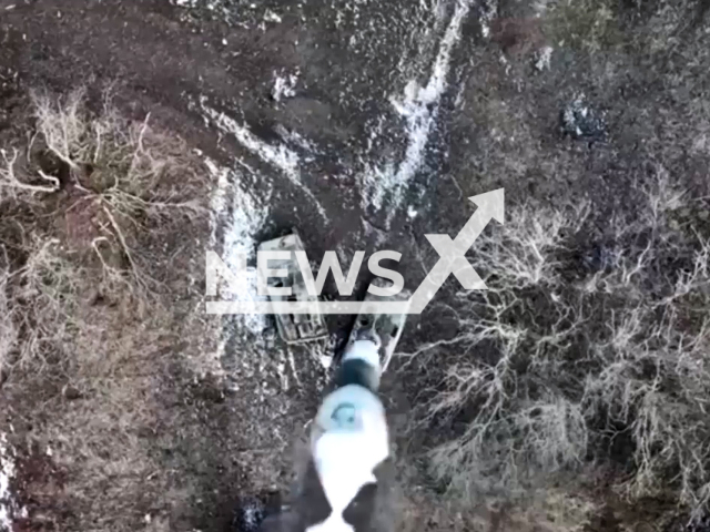 Special forces of the National Guard drop bombs at Russian armoured vehicles in Donetsk direction in Ukraine in undated footage. The footage was released by the Western Territorial Administration of the National Guard of Ukraine on Wednesday, Feb. 15, 2023.
Note: Picture is a screenshot from a video (@Lviv.ngu.west/Newsflash)