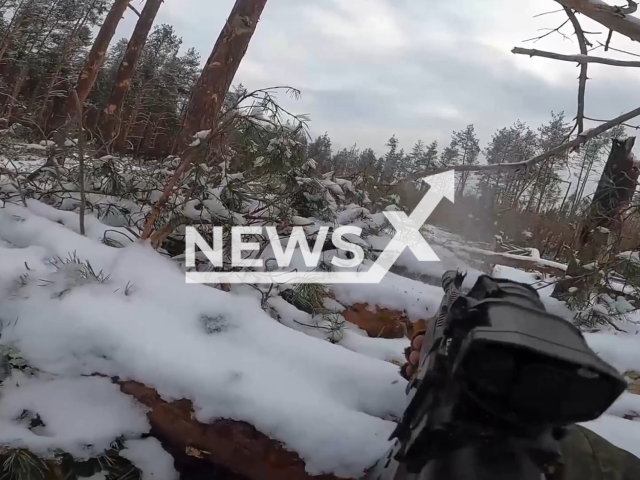 Close battle fights for the stronghold between Russian paratroopers and units of the Armed Forces in Ukraine in undated footage. The footage was released by the Russian MoD on Wednesday, Feb. 15, 2023. Note: Picture is a screenshot from a video (@mod_russia/Newsflash)