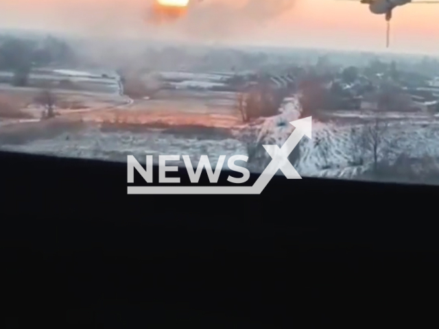 Ukrainian attack helicopters fly low and fire missiles at Russian military positions in Ukraine in undated footage. The footage was released by the Armed Forces of Ukraine on Thursday, Feb. 16, 2023.
Note: Picture is screenshot from a video. (@AFUkraine/Newsflash)