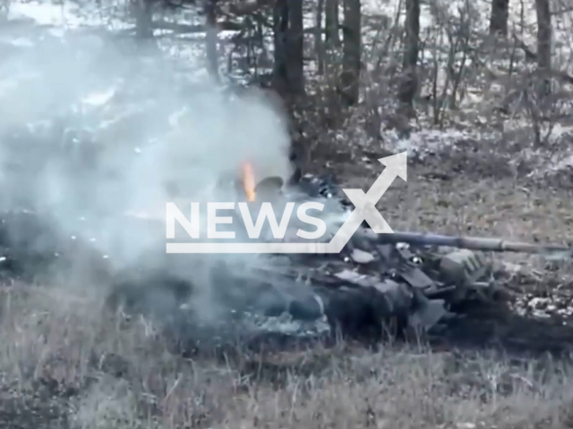 Special forces of the National Guard destroy Russian equipment and manpower in Donetsk region in Ukraine in undated footage. The footage was released by the National Guard of Ukraine on Friday, Feb. 17, 2023.Note: Picture is screenshot from a video. (National Guard of Ukraine/Newsflash)