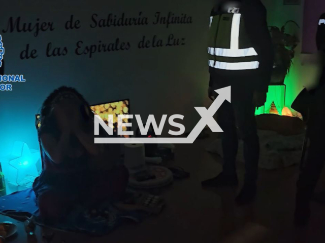 A  woman is arrested for performing shamanic rites and using prohibited substances in San Bartolome de Tirajana, Spain, undated. She advertised through social media the rituals and offered psychoactive substances such as ayahuasca. Note: Picture is a screenshot from a video (Newsflash)