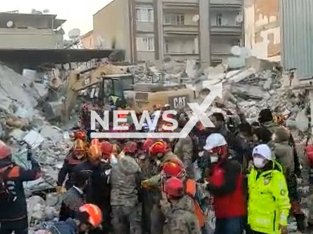 Rescuers carry Hakan Yasinoglu on a stretcher in Hatay, Turkey, Friday, Feb. 17, 2023. Hakan Yasinoglu was pulled under the rubble 278 hours after an earthquake hit Turkey. Note: Picture is a screenshot from a video (@ekrem_imamoglu/Newsflash)