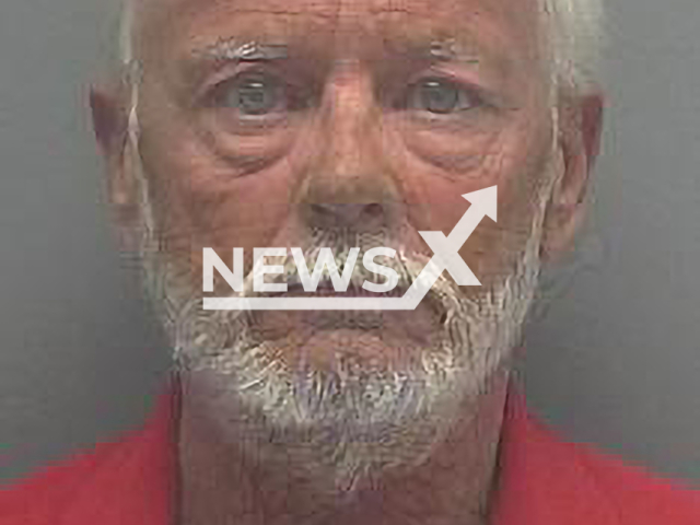 David Sherman Powelson, aged 64, poses in undated photo. He was detained and charged in Lee County, Florida State, USA, on Wednesday, Feb. 15, 2023. Note: Licensed content. (Lee County Sheriff's Office/Newsflash)