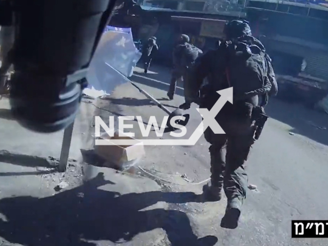 Photo shows scenes from an operation in Nablus, West Bank, Palestina, undated. The Israel Defense Forces struck Hamas facilities in the Gaza Strip, after Palestinian terrorists fired a barrage of rockets at southern Israel. Note: Picture is screenshot from a video. (@IL_police/Newsflash)