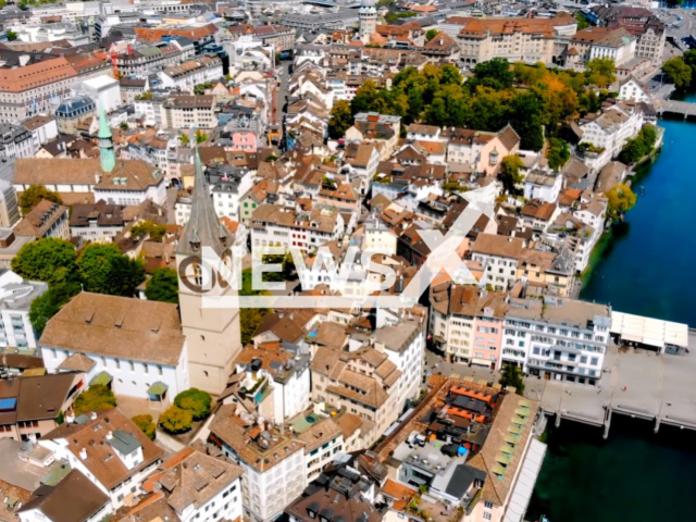 Image shows the city of Zurich, in Switzerland, where the drug lab was uncovered, undated photo. It was found on Monday afternoon, Feb. 20, 2023. Note: Photo is a screenshot from a video. (Newsflash)