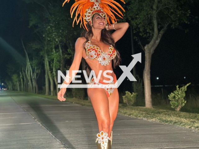 Sol Perez poses in her carnival outfit  in undated photo. She was part of  the Carnival in the city of Dolores, Argentina.

Note: Private photo. (@lasobrideperez/Newsflash)