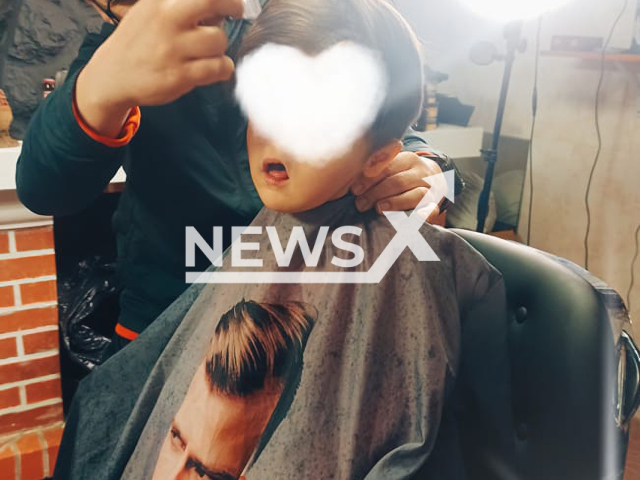 Rodrigo, known as the 'baby without a face', gets his first hair cut undated. 
He   was born without a nose, without eyes and without part of his skull  and was even given just hours to live, in October, 2019.
Note: Private photo.  (Rodrigo/Newsflash)