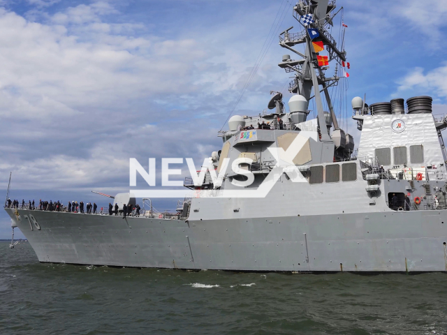 The Arleigh Burke-class guided-missile destroyer USS Porter (DDG 78) departs Naval Station Norfolk, on Wednesday, Feb. 15, 2023. The ship was named after US Navy officers Commodore David Porter, and his son, Admiral David Dixon Porter. Note: Picture is a screenshot from a video (Anderson W Branch; U.S. Navy/Newsflash)