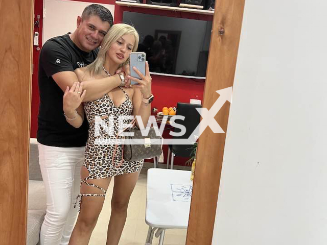 Suspect Esteban Rojas, 44,   and victim Ferni Ayala Palacios, 28, pose in undated photo. She was found killed in Buenos Aires, Argentina, on Sunday, Feb. 19, 2023.
Note: Private photo. (Newsflash)