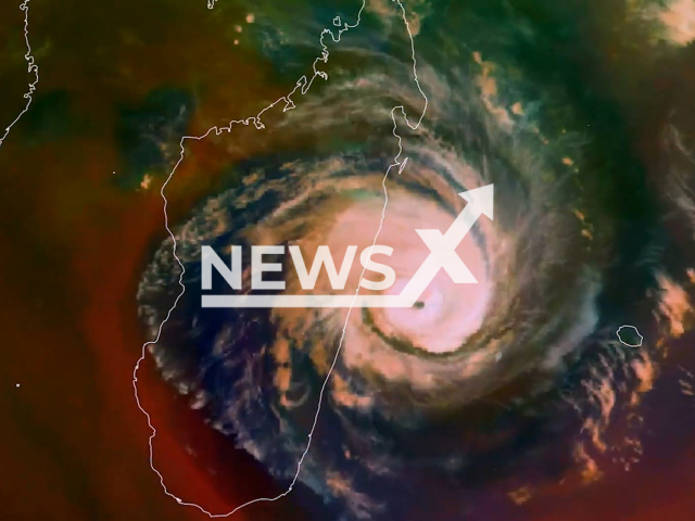 Picture shows Tropical Cyclone Freddy, undated. The cyclone made landfall on the eastern coast of Madagascar 18 miles north of the town of Mananjary, on Tuesday, Feb. 21, 2023. Note: Picture is a screenshot from a video (NOAA; NASA; CIRA; EUMETSAT/Newsflash)