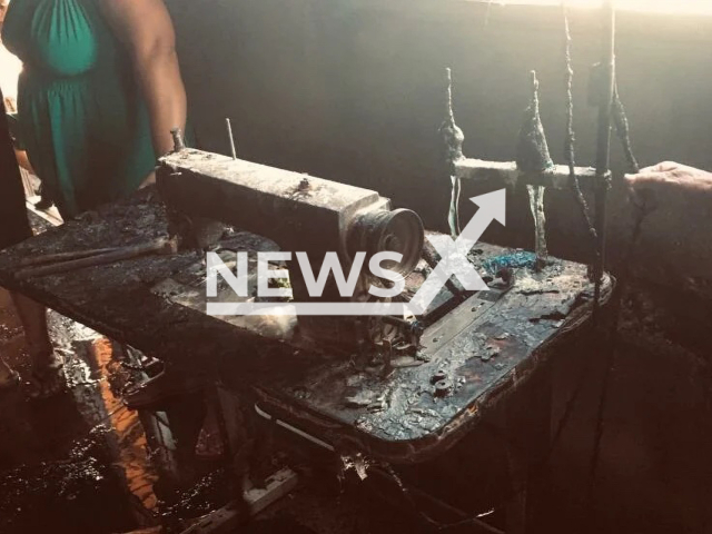 Photo shows the aftermath of a house fire in  Senador Canedo, Goias, Brazil, undated. The house's owner reportedly burned the house while trying to kill a centipede. Note: Picture is private (Newsflash)