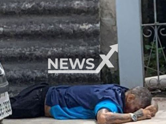 The body of Pedro Rodrigues Filho, 69, lays on the street, in Mogi das Cruzes, Brazil, on Sunday,  March, 5, 2023. He is considered the greatest murderer in the history of Brazil and was shot by several hooded men. Note: Private photo.  (Newsflash)