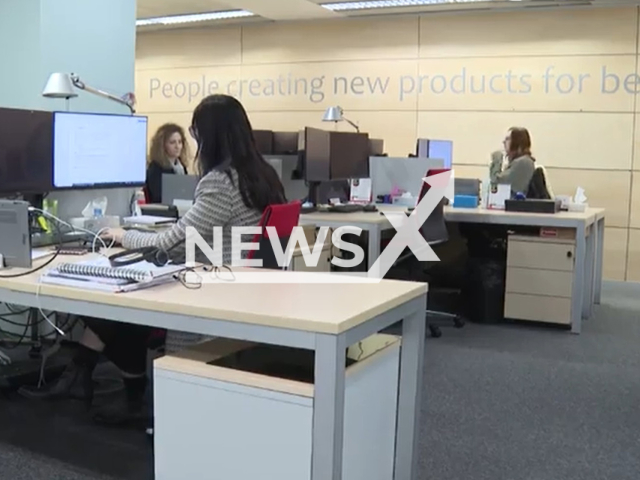 Picture shows Otsuka Pharmaceutical  staff working, undated. With project  'Dreamland' the company measures the sleep of 60 employees  and will   reward the ones with highest number with additional vacation days. Note: Photo is a screenshot from a video. (Newsflash)