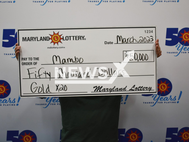 The lucky winner identified as 'Mambo', aged 22, from the community of Temple Hills, in Prince George's County, Maryland, USA, poses in undated photo. He won USD 50,000 (GBP 41,482) on a scratch-off in March 2023. Note: Licensed content. (Maryland Lottery/Newsflash)