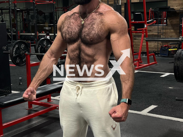 A  fitness influencer, named Weam Brieche, (pictured) who lives in Los Angeles, USA, eats raw meat as part of his diet. Note: We have obtained permission for this photo (@weambreiche/Newsflash)