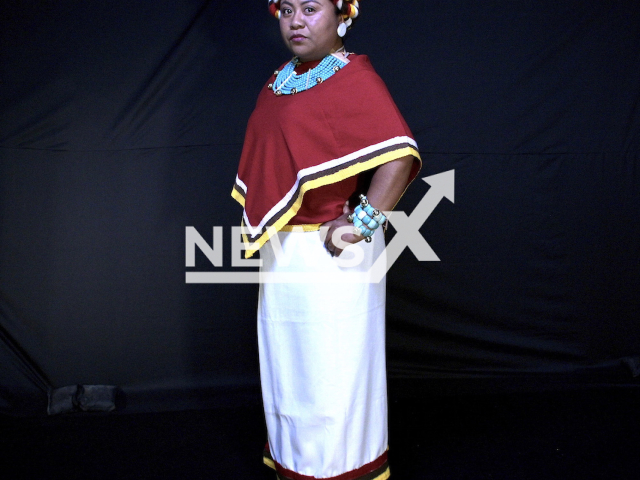 Picture shows the recreation of the outfit of Princess 6-Mono born in 1073 AD, undated. It was created to show   the hierarchical role that Mixtec women have had since the Postclassic period (900-1522 AD), based on the iconographic study of manuscripts.
Note: Licensed photo.  (Meliton Tapia, INAH/Newsflash)