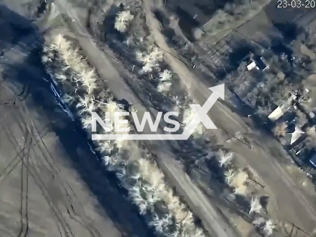 Ukrainian military destroyed a Russian tank, on 23rd March. Note: This picture is a screenshot from the video (@MinistryofDefence.UA/Newsflash).