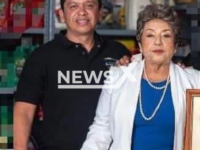 Amelia García Fernández (right) poses in an undated photo. Her son and grandson were shot dead in Veracruz, Mexico. Note: Private photo. (@oscarjustinogarcia/Newsflash)