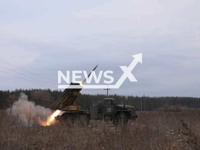 Russian Tornado-G multiple launch rocket system shoots in Ukraine in undated footage. The footage was released by the Russian Ministry of Defense on Tuesday, Mar. 14, 2023. Note: Picture is a screenshot from a video (@function.mil.ru/Newsflash)