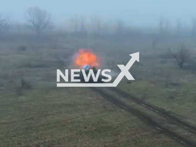 Ukrainian tank shoots at the positions of Russian occupiers in Lysychansk, Luhansk region, Ukraine in undated footage. The footage was released by the K2 combat group of the Ukrainian Ground Forces on Tuesday, Mar. 14, 2023. Note: Picture is a screenshot from a video (@k_2_54/Newsflash)