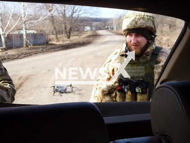 Ukrainian air reconnaissance fighters prepare drone for common work with tankers to destroy Russia dugouts in Ukraine in undated footage. The footage was released by the 28th Brigade of the Ukrainian Ground Forces on Thursday, Mar. 16, 2023. Note: Picture is a screenshot from a video (@28mechanizedbrigade/Newsflash)