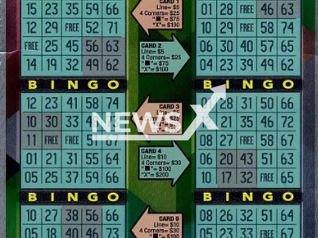 Image shows the winning Bingo Blockbuster instant ticket, undated photo. A 46-year-old man from Bay County, Michigan State, USA, won USD 300,000 (GBP 248,058) on the lottery in March 2023. Note: Licensed content. (Michigan Lottery/Newsflash)