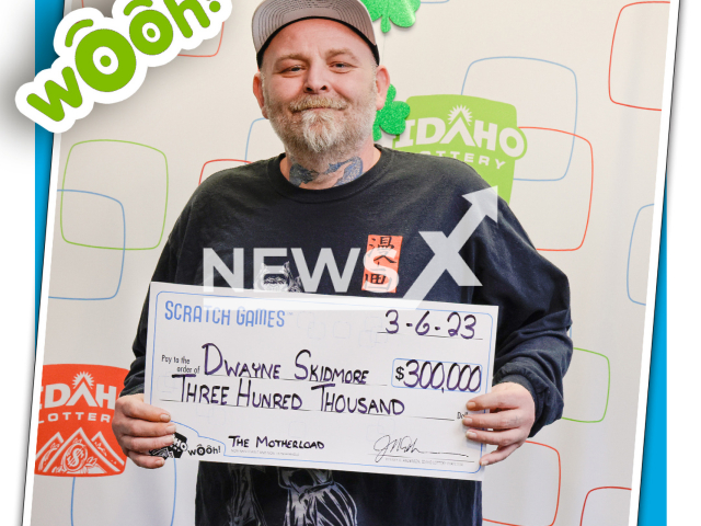 Dwayne Skidmore from the city of Jerome, in Jerome County, Idaho State, USA, poses in undated photo. He won USD 300,000 (GBP 248,055) on the lottery on Mar. 6, 2023. Note: Licensed content. (Idaho Lottery/Newsflash)